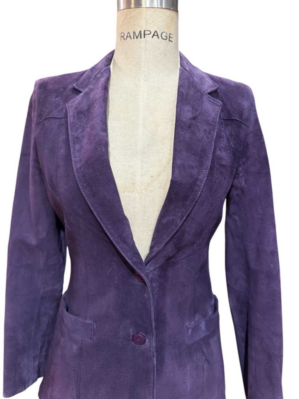 Vintage Bagatelle Purple Suede Blazer Margaret Godfrey Canada Size 8 - Picture 3 of 7